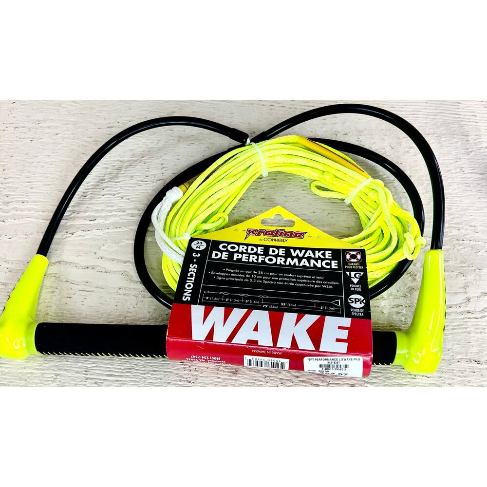 Proline Performance Wakeboard Rope & Handle 75 ft 3 Sections Spectra Non-Stretch - Picture 2 of 2